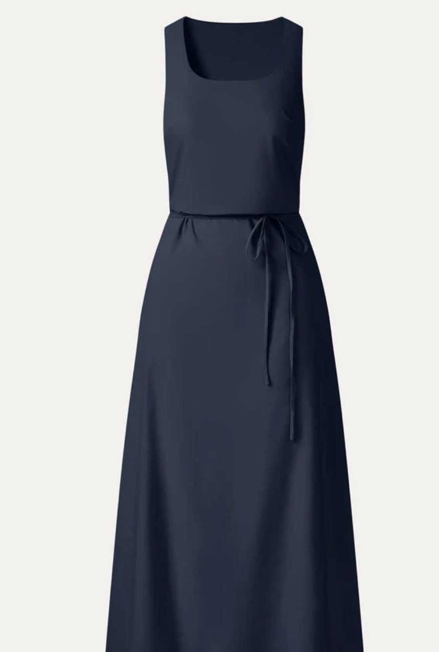 Brand New Ogl Size Medium M Navy Blue A Line Midi Bra Sleeveless Dress New